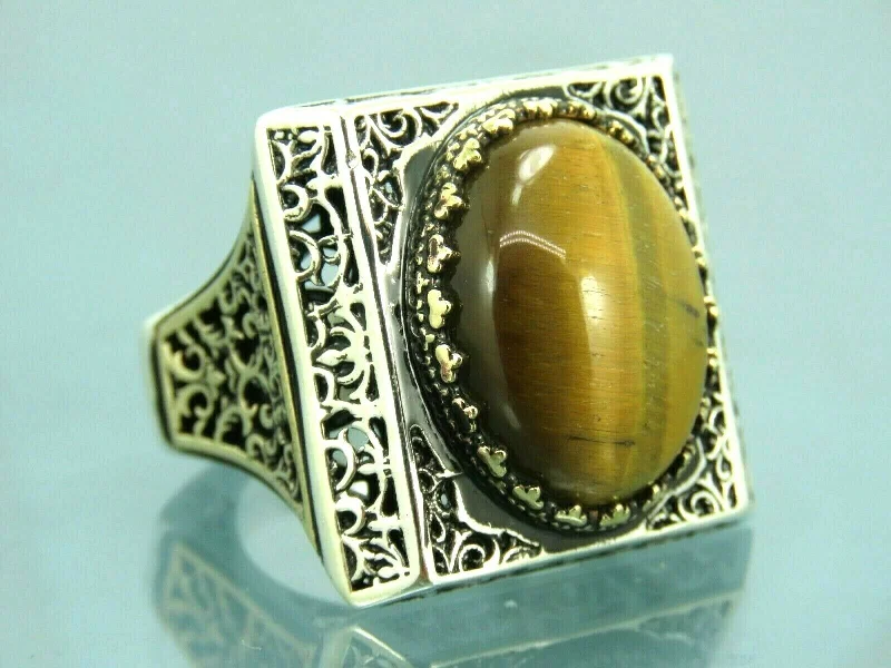 Seasonal Jewelry Sale – Upgrade Your Style Today Turkish Handmade Jewelry 925 Sterling Silver Tiger's Eye Stone Mens Rings Seasonal Jewelry Sale – Upgrade Your Style Today Turkish Handmade Jewelry 925 Sterling Silver Tiger's Eye Stone Mens Rings