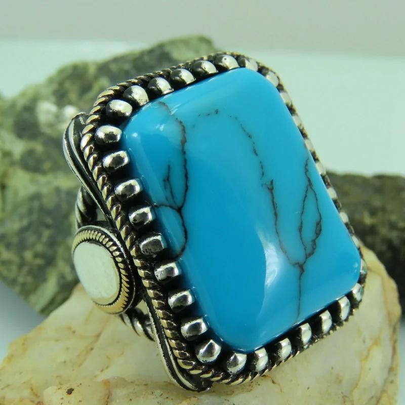 Buy More, Save More On Stunning Jewelry Designs Turkish Handmade Jewelry 925 Sterling Silver Turquoise Stone Mens Rings Buy More, Save More On Stunning Jewelry Designs Turkish Handmade Jewelry 925 Sterling Silver Turquoise Stone Mens Rings
