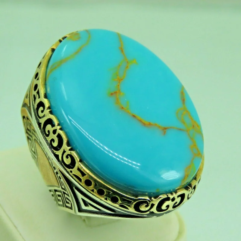 Limited-Stock Jewelry Sale – Once It's Gone, It's Gone Turkish Handmade Jewelry 925 Sterling Silver Turquoise Stone Mens Rings Limited-Stock Jewelry Sale – Once It's Gone, It's Gone Turkish Handmade Jewelry 925 Sterling Silver Turquoise Stone Mens Rings