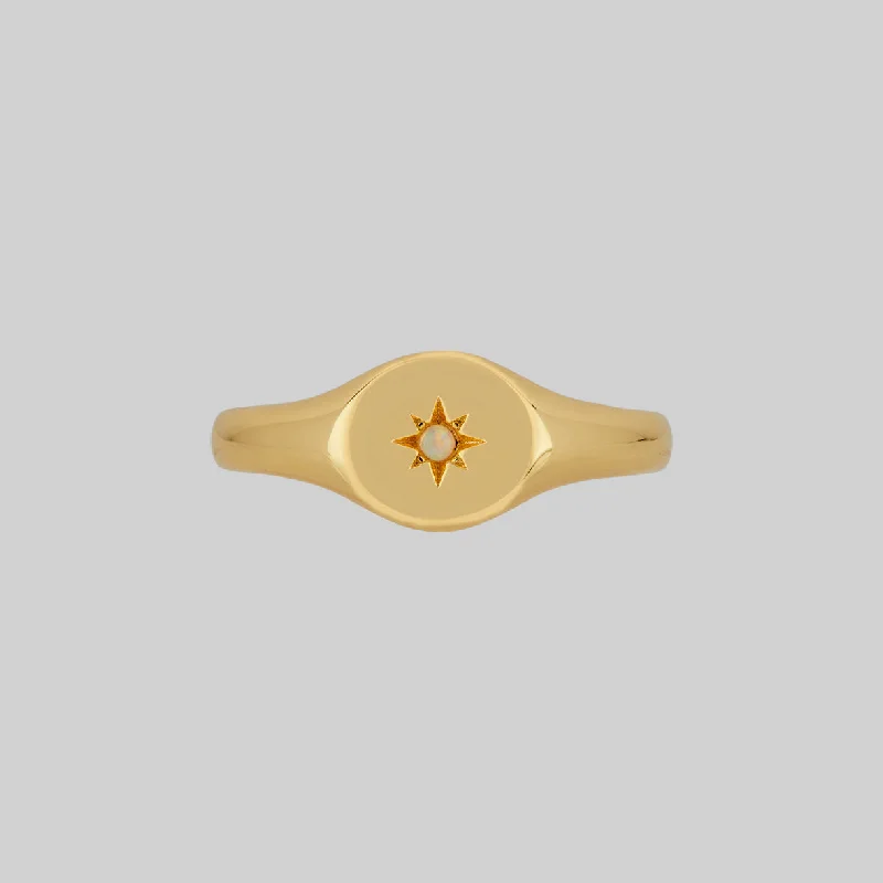 Unmissable Deals On Handmade Jewelry Collections VICTORIA. Opal Signet Ring - Gold