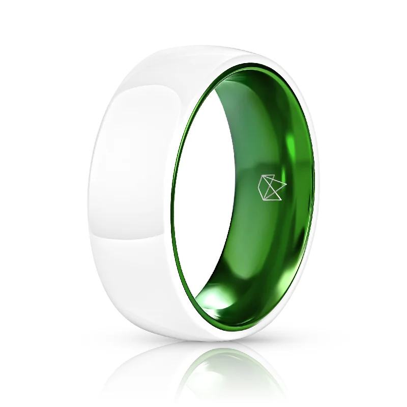 Best Jewelry Sale – Shop Exclusive Designs Now White Ceramic Ring - Resilient Green