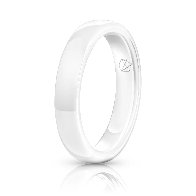 Flash Jewelry Sale – Get Stunning Pieces At Low Prices White Ceramic Ring - Minimalist - 4MM