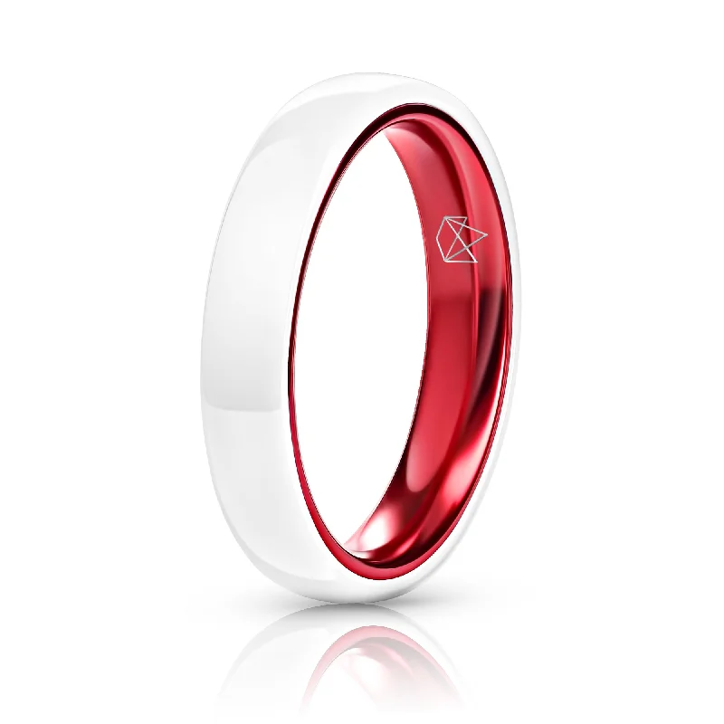 Timeless Elegance At Unbelievable Discounts White Ceramic Ring - Resilient Red - 4MM Timeless Elegance At Unbelievable Discounts White Ceramic Ring - Resilient Red - 4MM