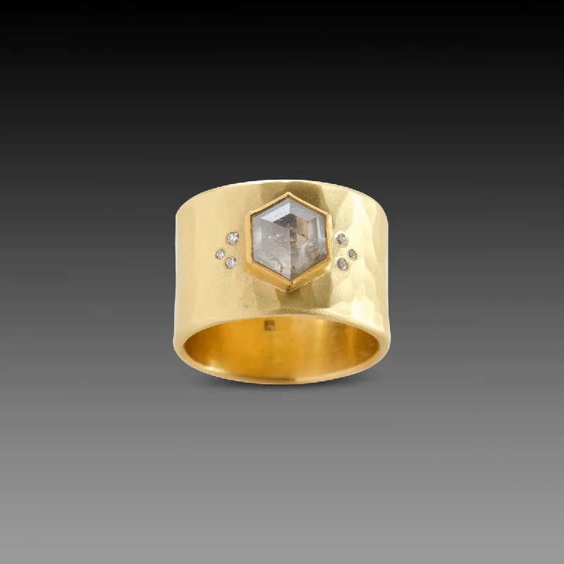 Dainty And Elegant Jewelry Now At Reduced Prices Gray Hexagon Diamond Ring