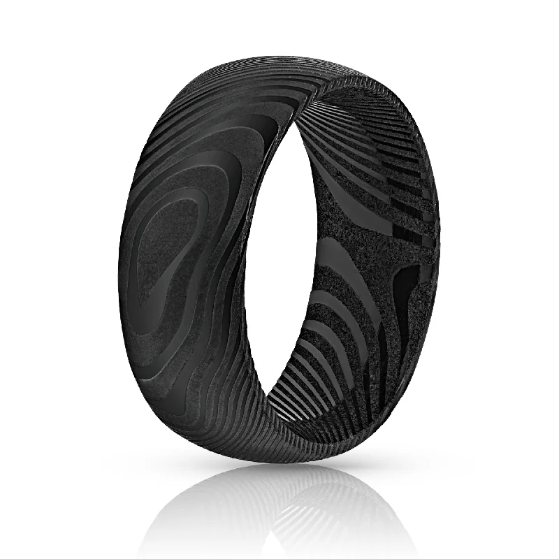 Elegant Jewelry, Exclusive Prices – Shop Now Wood Grain Damascus Steel Ring - Gun Metal Minimalist Elegant Jewelry, Exclusive Prices – Shop Now Wood Grain Damascus Steel Ring - Gun Metal Minimalist