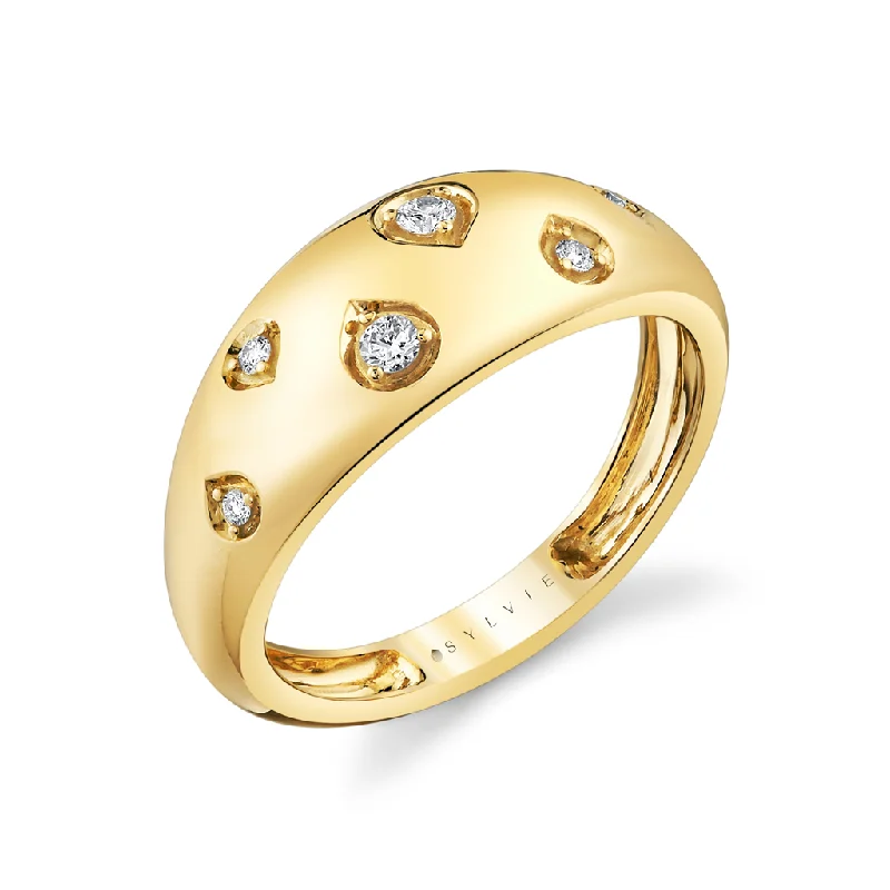 Elegant Jewelry, Affordable Luxury – Shop Now 14K Yellow Gold Flush Set Domed Natural Diamonds Ring Elegant Jewelry, Affordable Luxury – Shop Now 14K Yellow Gold Flush Set Domed Natural Diamonds Ring