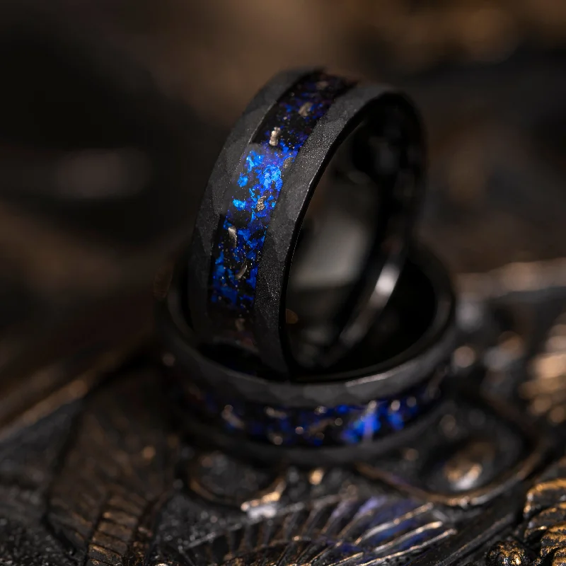 Celebrate With Sparkle – Jewelry Sale Now Live "Zeus" Hammered Nebula Ring- Meteorite and Opal- Black 8mm Celebrate With Sparkle – Jewelry Sale Now Live "Zeus" Hammered Nebula Ring- Meteorite and Opal- Black 8mm
