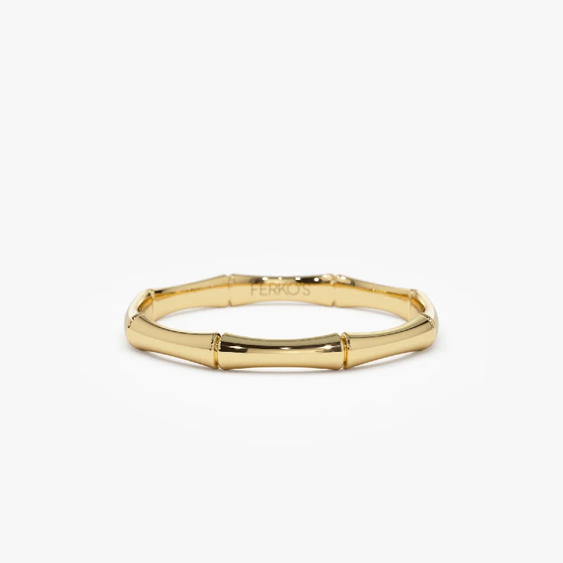 Classic And Modern Jewelry Styles On Sale 14k Dainty Minimal Bamboo Gold Ring