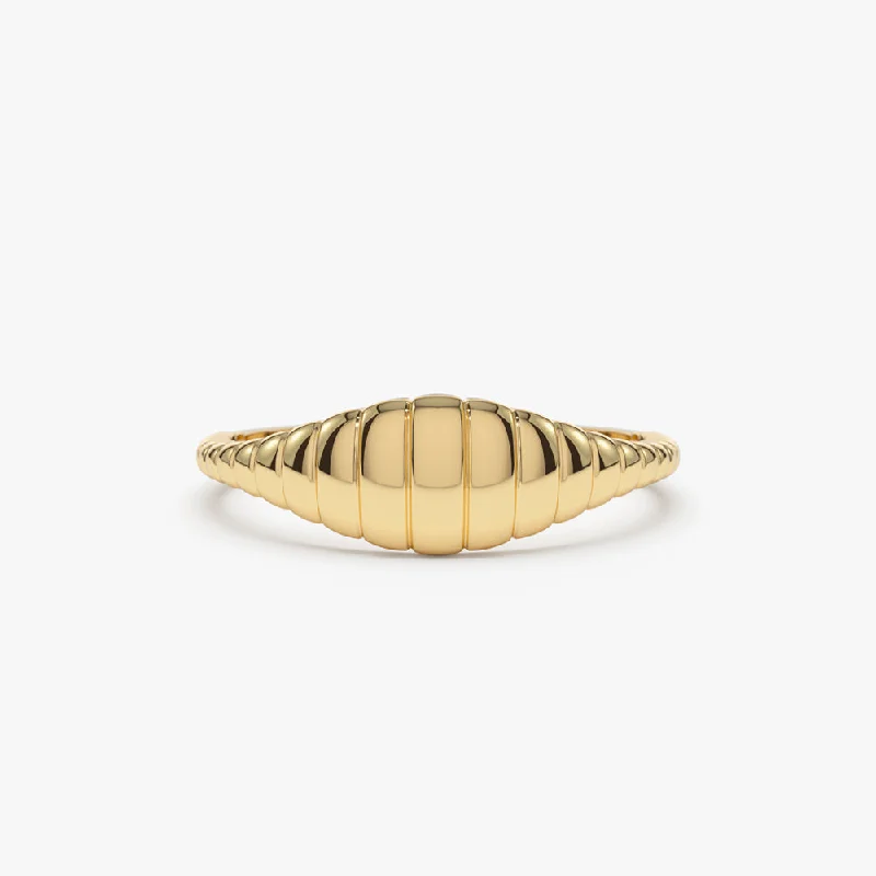 Versatile Layering Jewelry For Effortless Chic 14k Minimalist Wave Signet Ring