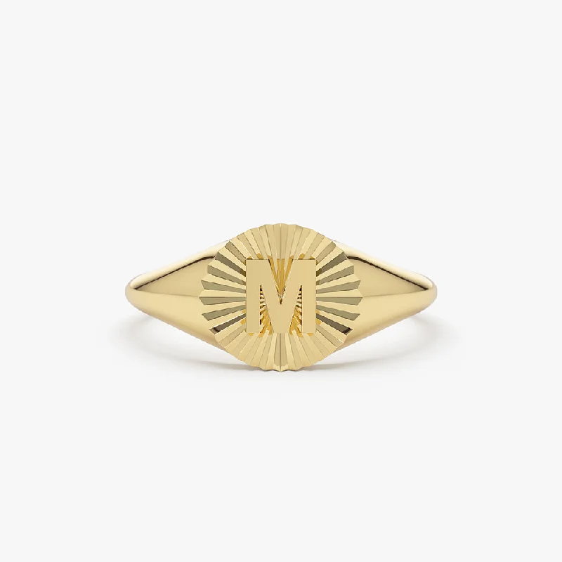 Must-Have Jewelry At Unbelievable Discounts 14k Sunburst Initial Signet Ring