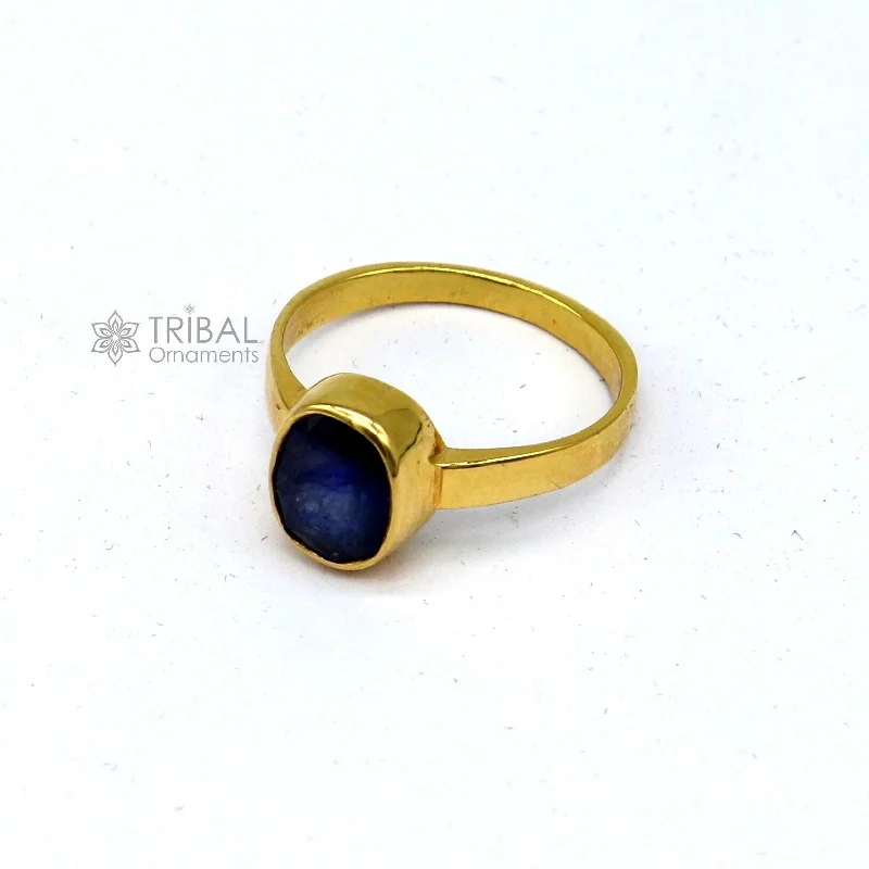 Save On Luxury Jewelry Pieces – Limited-Time Offers 18 karat yellow gold handmade ring fabulous band Blue sapphire Neelam) stone unisex Zodiac Stones jewelry from Rajasthan India gring42 Save On Luxury Jewelry Pieces – Limited-Time Offers 18 karat yellow gold handmade ring fabulous band Blue sapphire Neelam) stone unisex Zodiac Stones jewelry from Rajasthan India gring42