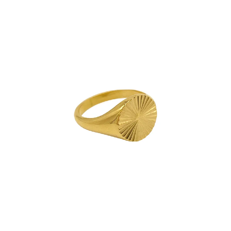 Buy More, Save More On Stunning Jewelry Pieces Tarnish Resistant 14k Gold Plated Burst Signet Ring Buy More, Save More On Stunning Jewelry Pieces Tarnish Resistant 14k Gold Plated Burst Signet Ring