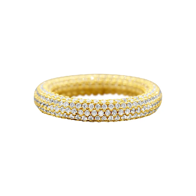 Affordable Glamour – Premium Jewelry At Special Prices 14k Gold Plated Crystal Eternity Rounded Band Ring Affordable Glamour – Premium Jewelry At Special Prices 14k Gold Plated Crystal Eternity Rounded Band Ring