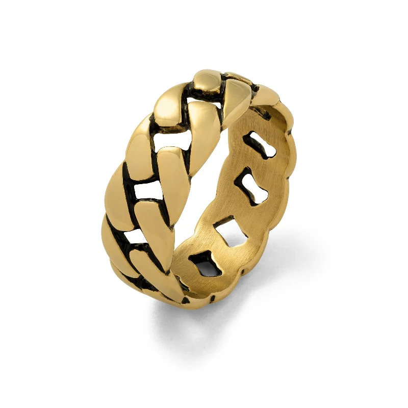 Exclusive Jewelry Bundles At Discounted Rates Cuban Link Ring (Gold)