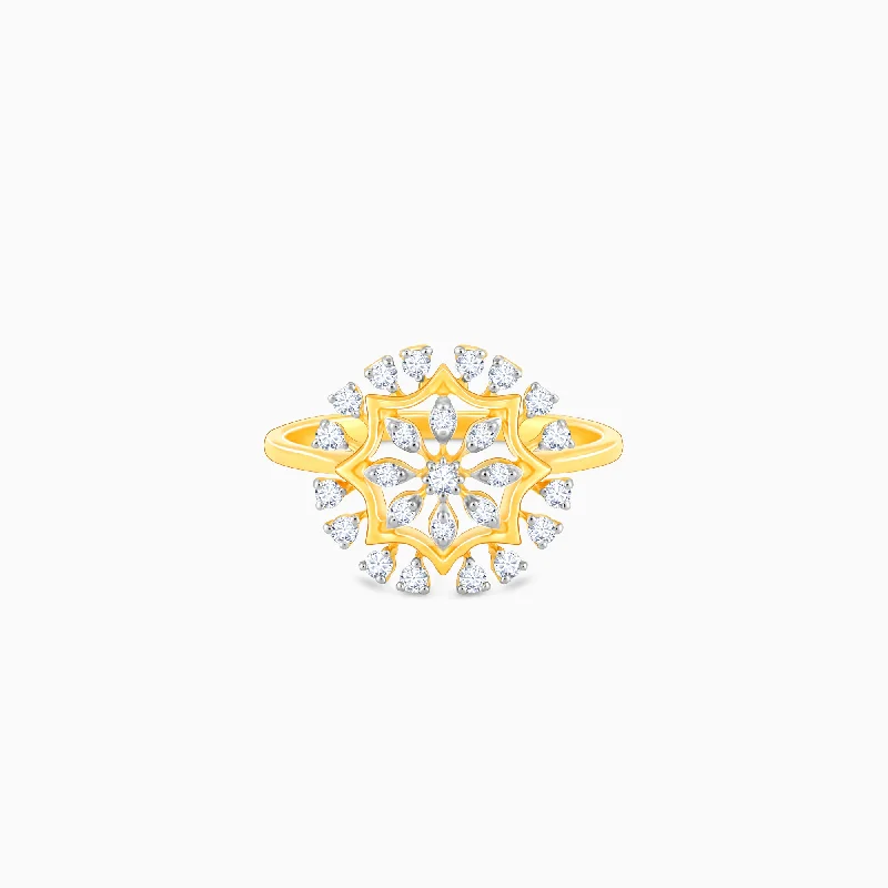 Buy More, Save More On Stunning Jewelry Designs Gold Glamorous Floral Diamond Ring
