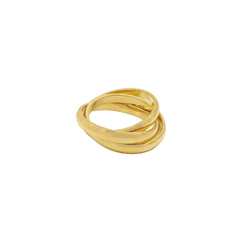 Get The Sparkle You Love At Prices You Adore Tarnish Resistant 14k Gold Plated Interlocking Rings