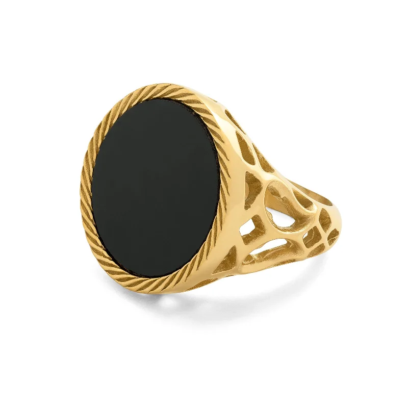 Luxury Jewelry At Unbeatable Discounts Onyx Sovereign Ring (Gold)