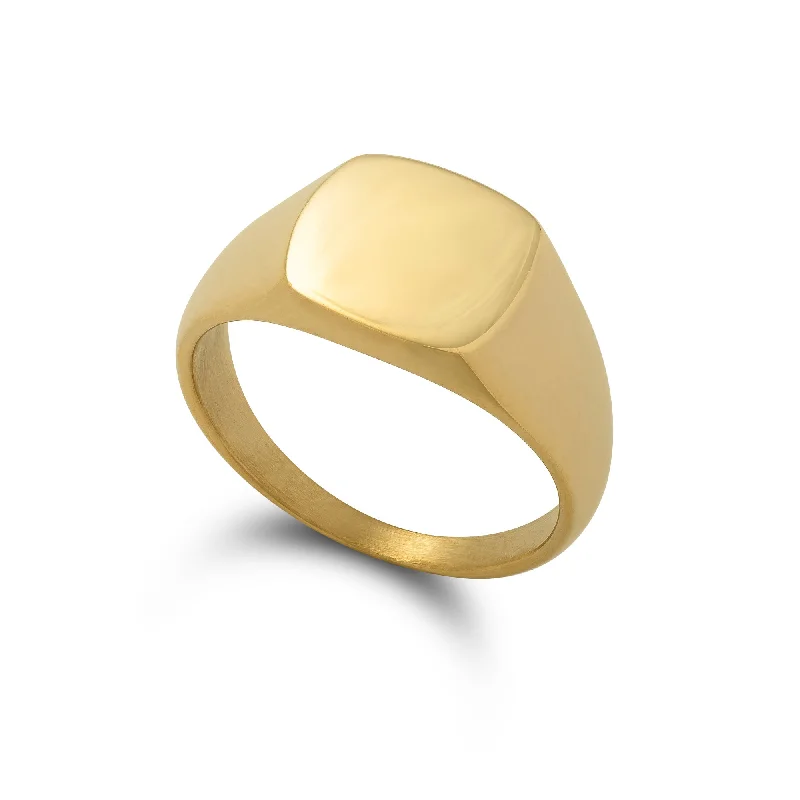 Sparkle More For Less – Jewelry Sale Happening Now Minimal Signet Ring (Gold)