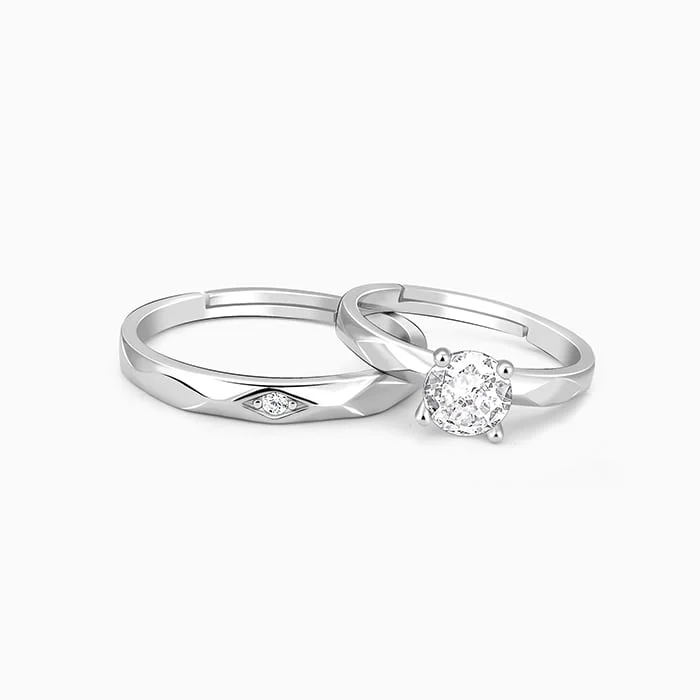 Personalized Jewelry Sale – Unique Gifts At Low Prices Silver Rhomb Couple Band