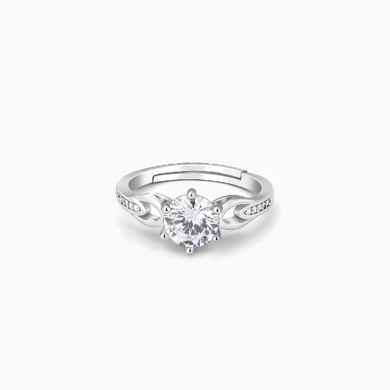 Trending Jewelry Now At Unbeatable Prices Silver Zircon Sparkling Loop Ring