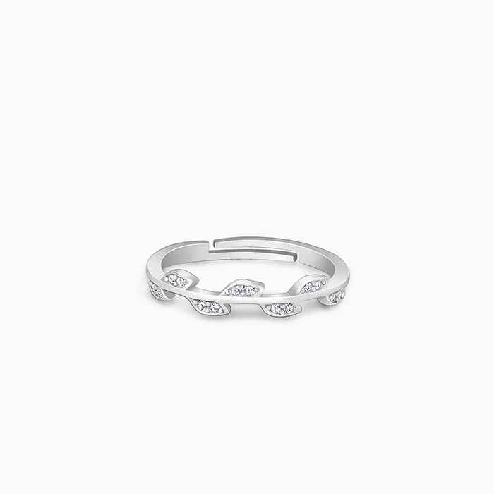 Limited-Time Offer On Elegant Jewelry Pieces Silver Zircon Vine Shine Ring