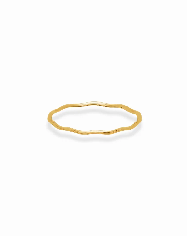 Fashion-Forward Geometric Jewelry For Contemporary Style Wave Stacking Ring
