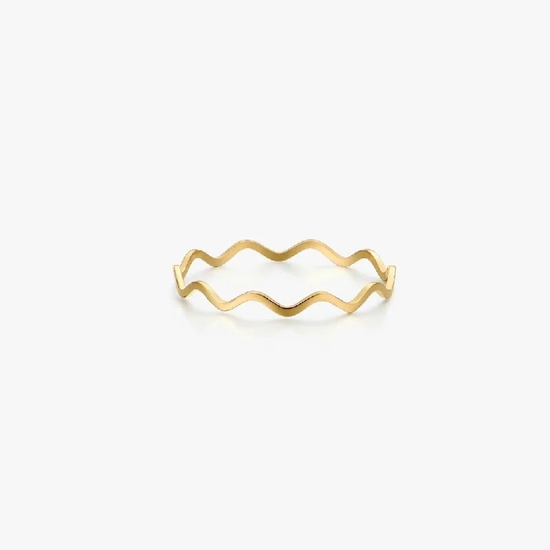 Timeless Jewelry At Special Discount Rates Wavy Stacking Ring in Gold
