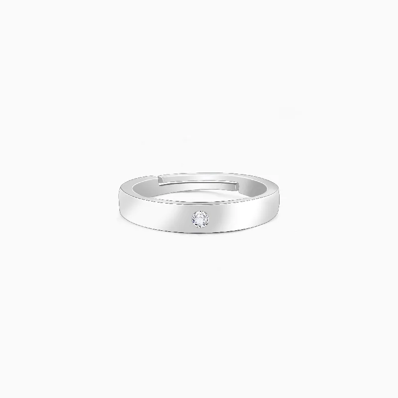 Waterproof Stainless Steel Jewelry For Lasting Beauty Silver Zircon True Love Ring