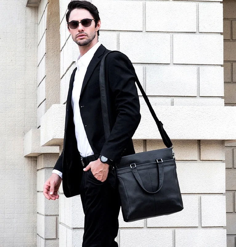 Baldwin Black Leather Business Bag