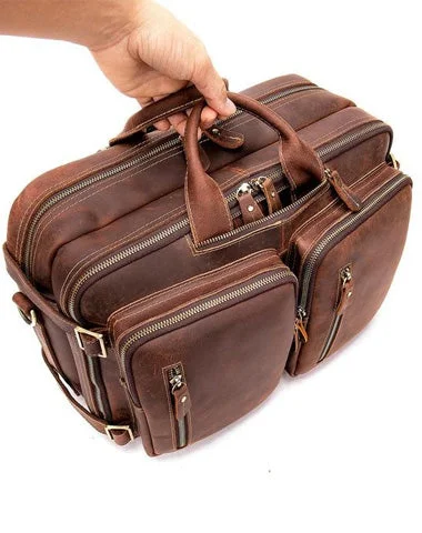 Classy Leather Men's Briefcase Travel Bag Messenger Bag Shoulder Bags Backpack For Men