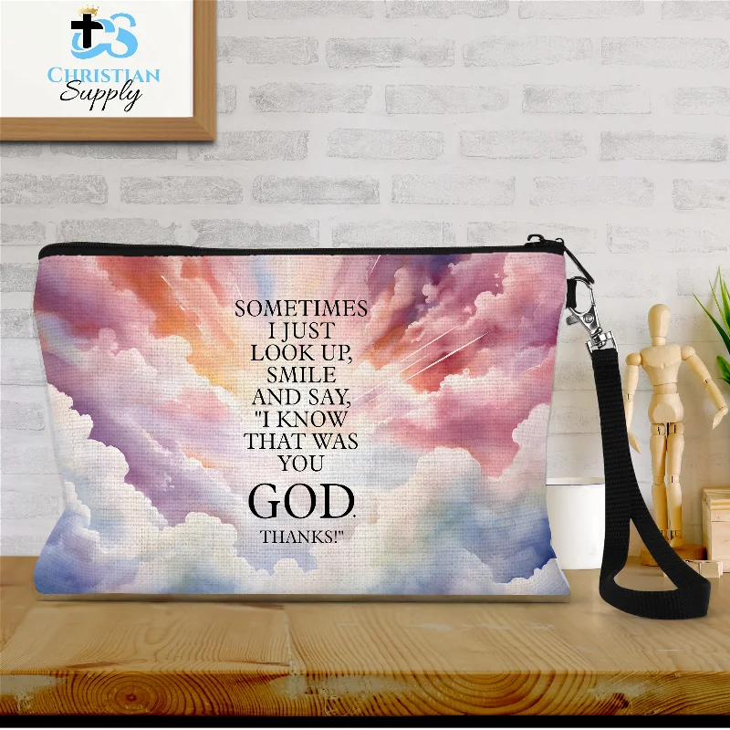 I Know that was You God Thanks Clouds Wristlet