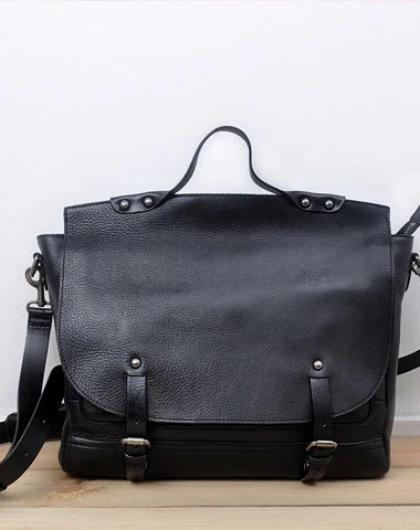 Leather men Black Briefcase Backpack Messenger Bag Shoulder bag