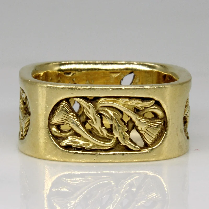 Jewelry Sale Alert – Shop Timeless Elegance Today 18k Yellow Gold Thistle Cut Out Ring | SZ 7 |