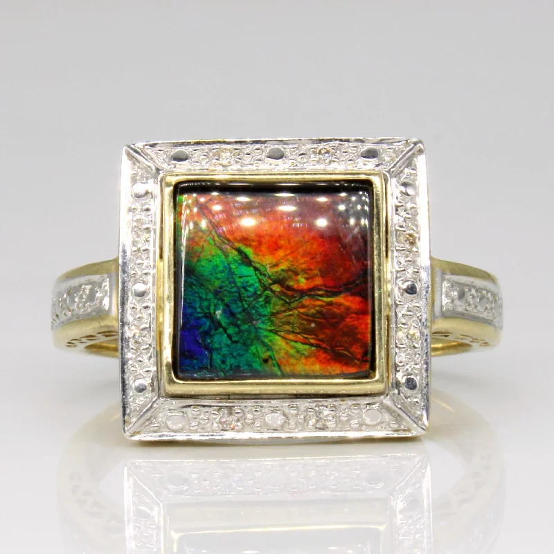 Discounted Jewelry For A Glamorous Look Ammolite Cocktail Ring | 1.40ct | SZ 10 |