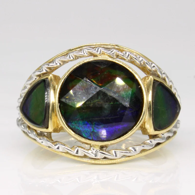 Limited-Time Offer On Elegant Jewelry Pieces Three Stone Ammolite Cocktail Ring | 2.85ctw | SZ 7 | Limited-Time Offer On Elegant Jewelry Pieces Three Stone Ammolite Cocktail Ring | 2.85ctw | SZ 7 |