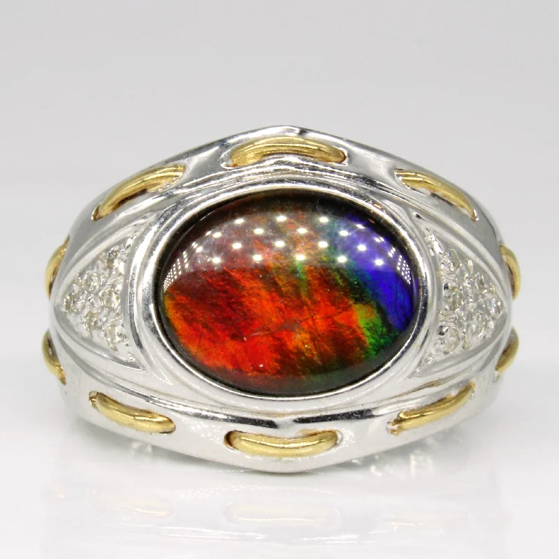 Limited-Stock Jewelry Sale – Once It's Gone, It's Gone Ammolite & Diamond Cocktail Ring | 1.80ct, 0.06ctw | SZ 6.5 | Limited-Stock Jewelry Sale – Once It's Gone, It's Gone Ammolite & Diamond Cocktail Ring | 1.80ct, 0.06ctw | SZ 6.5 |