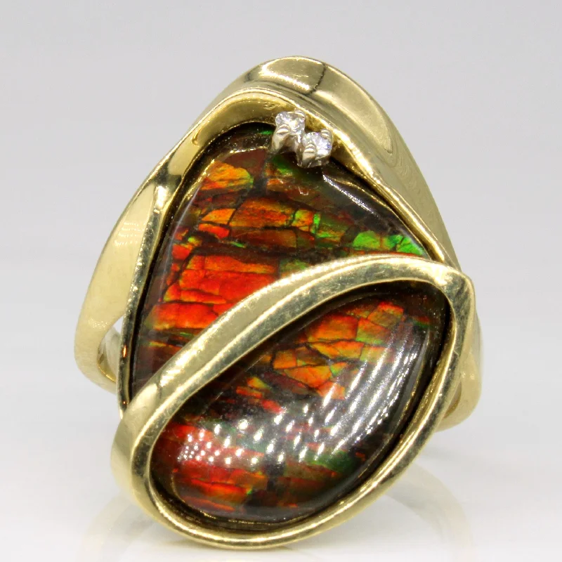 Flash Sale On Stunning Jewelry – Don't Miss Out Ammolite & Diamond Cocktail Ring | 6.00ct, 0.02ctw | SZ 6.75 | Flash Sale On Stunning Jewelry – Don't Miss Out Ammolite & Diamond Cocktail Ring | 6.00ct, 0.02ctw | SZ 6.75 |