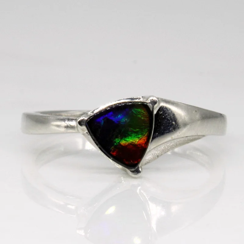 Shop Dazzling Jewelry At The Best Prices Triangular Ammolite Ring | 0.55ct | SZ 7 | Shop Dazzling Jewelry At The Best Prices Triangular Ammolite Ring | 0.55ct | SZ 7 |