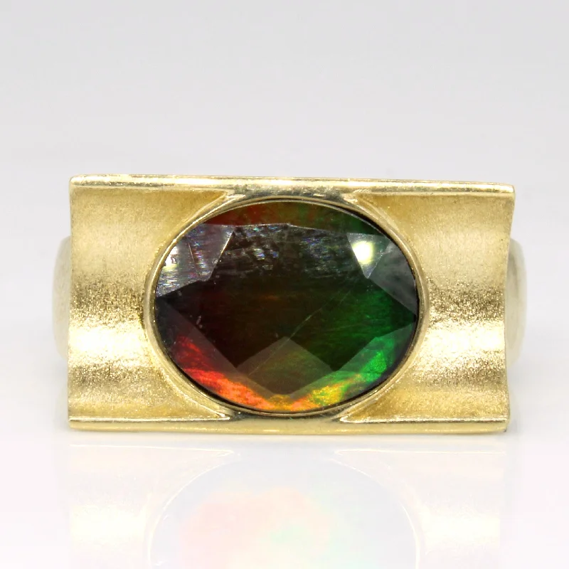 Exclusive Jewelry Offers – Shine For Less Ammolite Cocktail Ring | 1.40ct | SZ 8 |