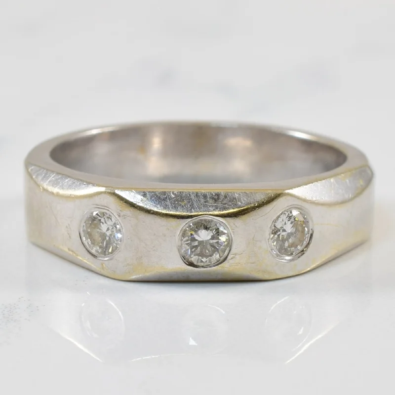 Shop Handcrafted Jewelry At Special Promotional Rates Bezel Set Diamond Flat Edge Band | 0.30ctw | SZ 10 |