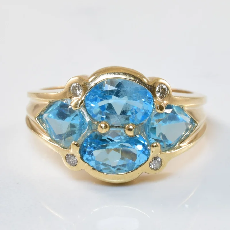 Last Chance To Shop High-End Jewelry At Markdown Prices Unique Blue Topaz Cluster Ring | 3.25ctw, 0.06ctw | SZ 7 | Last Chance To Shop High-End Jewelry At Markdown Prices Unique Blue Topaz Cluster Ring | 3.25ctw, 0.06ctw | SZ 7 |