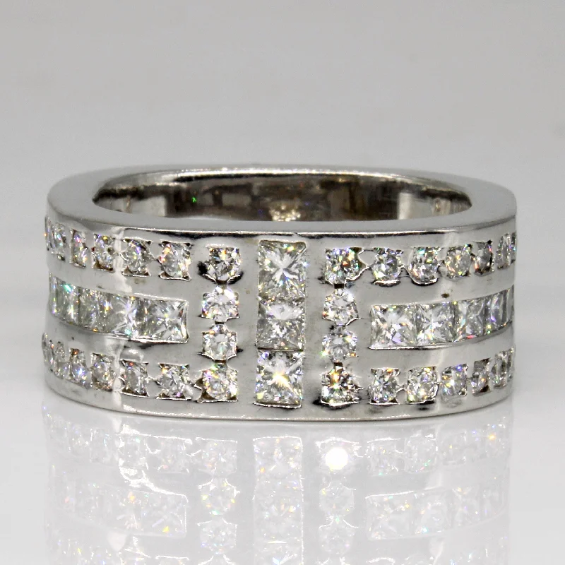 Handmade Pearl Jewelry For Timeless Elegance Channel Set Diamond Soft Square Ring | 2.00ctw | SZ 10 | Handmade Pearl Jewelry For Timeless Elegance Channel Set Diamond Soft Square Ring | 2.00ctw | SZ 10 |