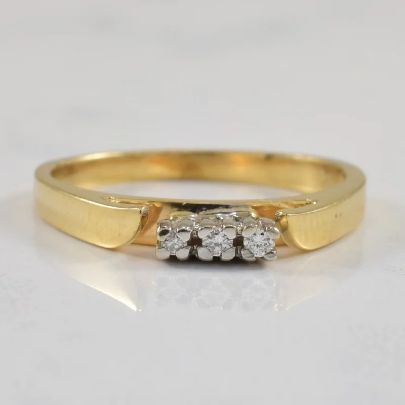 Customized Silver Jewelry For Unique Style Three Stone Diamond Cathedral Ring | 0.03ctw | SZ 4 | Customized Silver Jewelry For Unique Style Three Stone Diamond Cathedral Ring | 0.03ctw | SZ 4 |
