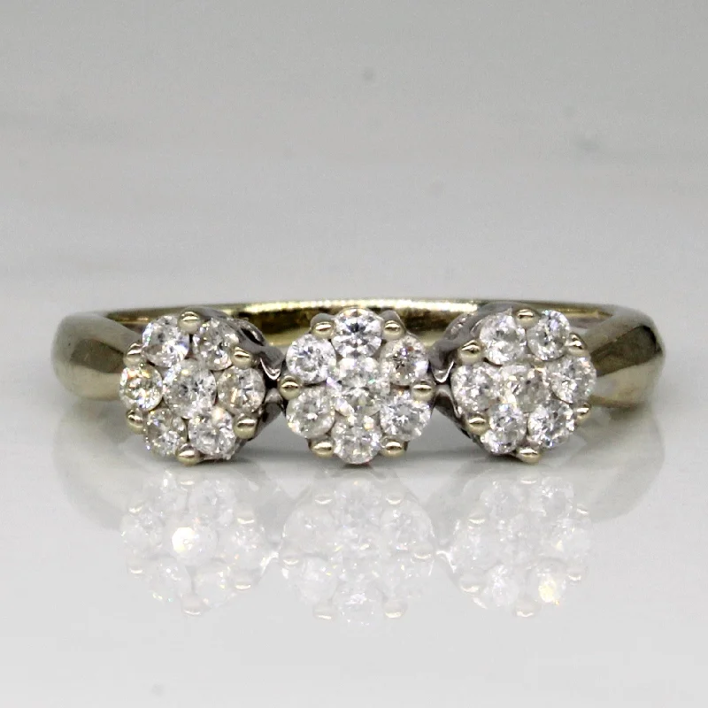 Dazzle In Elegance With Our Biggest Jewelry Sale Three Stone Cluster Diamond Ring | 0.23ctw | SZ 5.5 | Dazzle In Elegance With Our Biggest Jewelry Sale Three Stone Cluster Diamond Ring | 0.23ctw | SZ 5.5 |