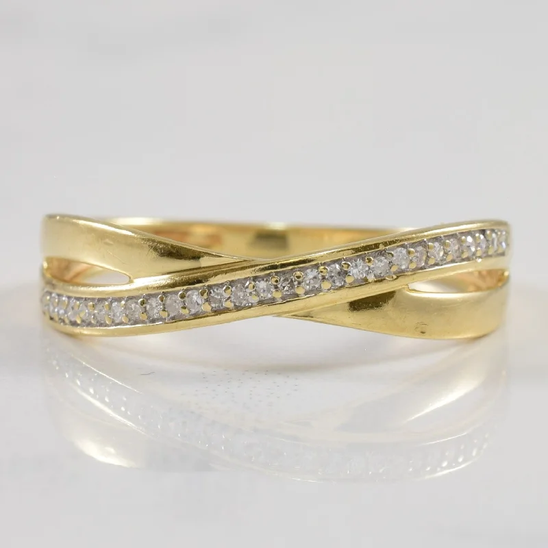 Romantic Heart-Shaped Jewelry For Special Gifts Diamond Crossover Ring | 0.09ctw | SZ 6.75 | Romantic Heart-Shaped Jewelry For Special Gifts Diamond Crossover Ring | 0.09ctw | SZ 6.75 |