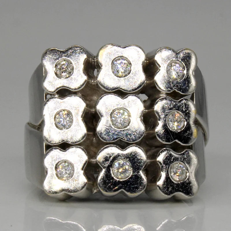 Personalized Jewelry At Special Discount Rates Grid Set Diamond Flower Ring | 0.27ctw | SZ 7.5 | Personalized Jewelry At Special Discount Rates Grid Set Diamond Flower Ring | 0.27ctw | SZ 7.5 |