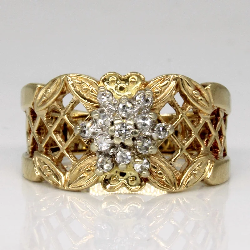Romantic Heart-Shaped Jewelry For Special Gifts Diamond High Set Lattice Ring | 0.12ctw | SZ 6.25 | Romantic Heart-Shaped Jewelry For Special Gifts Diamond High Set Lattice Ring | 0.12ctw | SZ 6.25 |