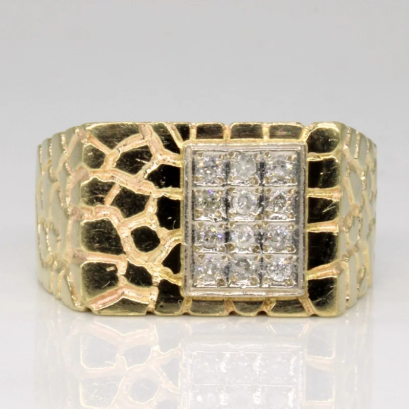 Modern Statement Jewelry For Bold Styling Diamond Nugget Style Ring | 0.16ctw | SZ 10 | Modern Statement Jewelry For Bold Styling Diamond Nugget Style Ring | 0.16ctw | SZ 10 |