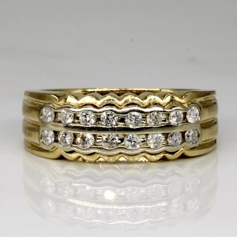 Premium Jewelry, Premium Discounts – Act Fast Double Row Diamond Ring | 0.40ctw | SZ 7.25 | Premium Jewelry, Premium Discounts – Act Fast Double Row Diamond Ring | 0.40ctw | SZ 7.25 |