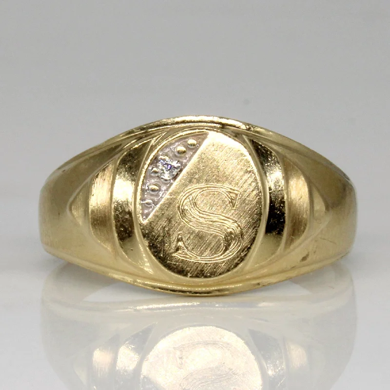 Luxury Jewelry Clearance – Shop Premium Styles Now Diamond Initial 'S' Signet Ring | 0.01ct | SZ 9.75 | Luxury Jewelry Clearance – Shop Premium Styles Now Diamond Initial 'S' Signet Ring | 0.01ct | SZ 9.75 |